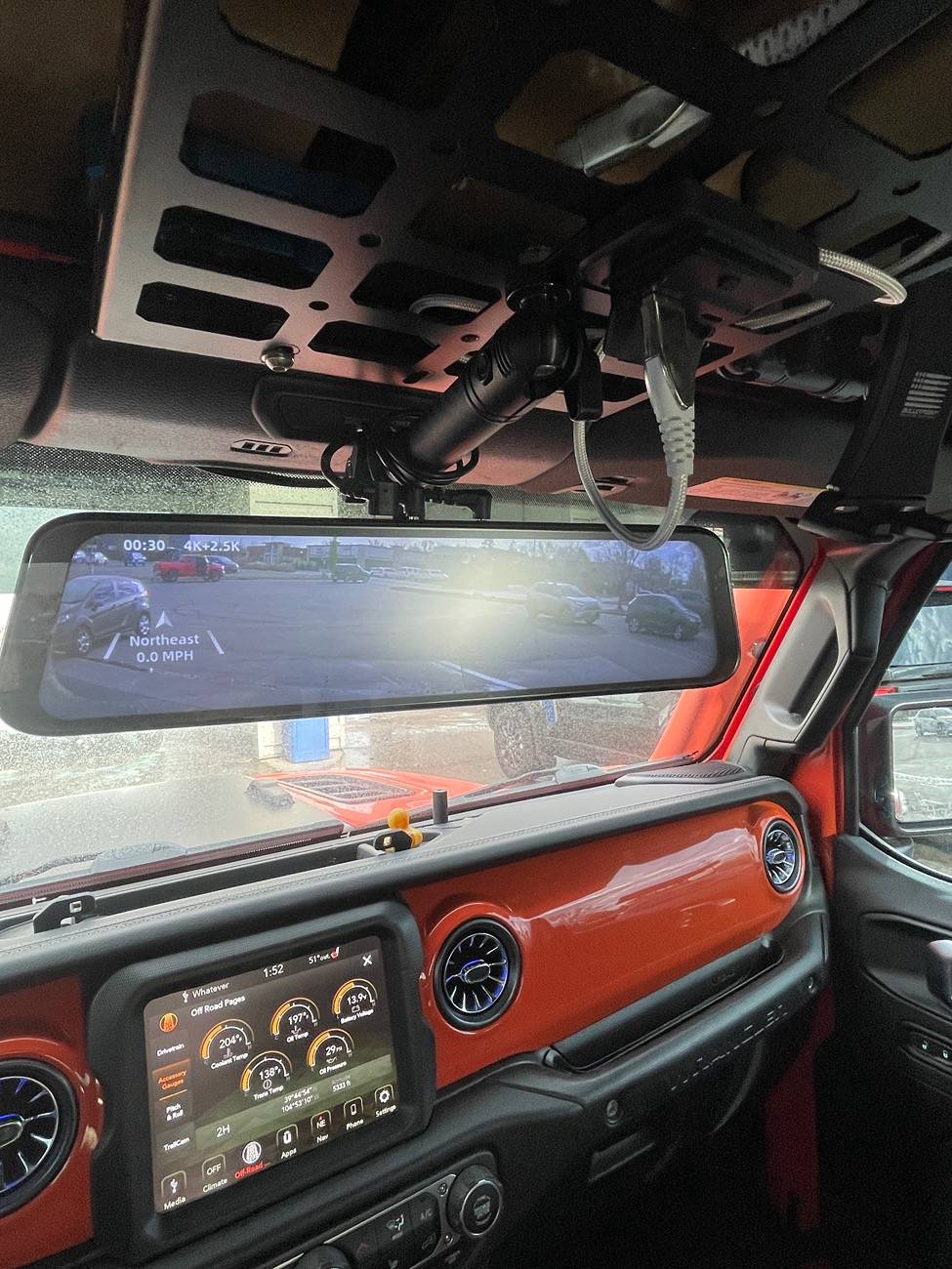 Jeep Wrangler JL Ball Mount Dash Cam IMG_3536
