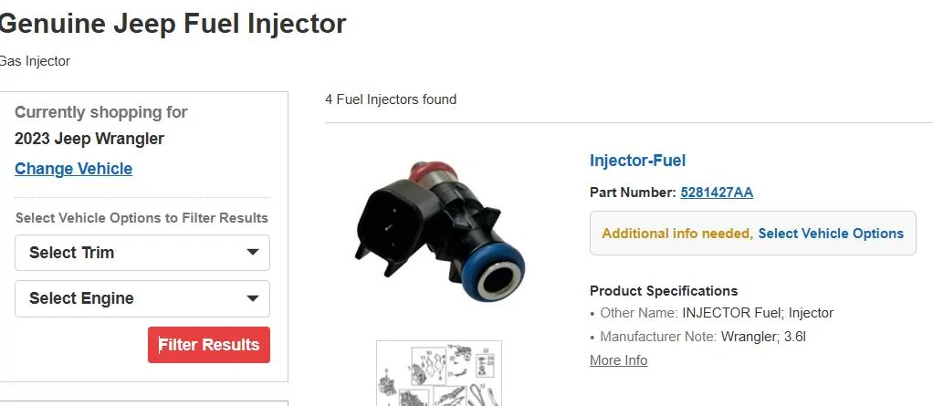 6PC OE 5184085AC ORIGINAL New FUEL Injectors For Chrysler Dodge Ram