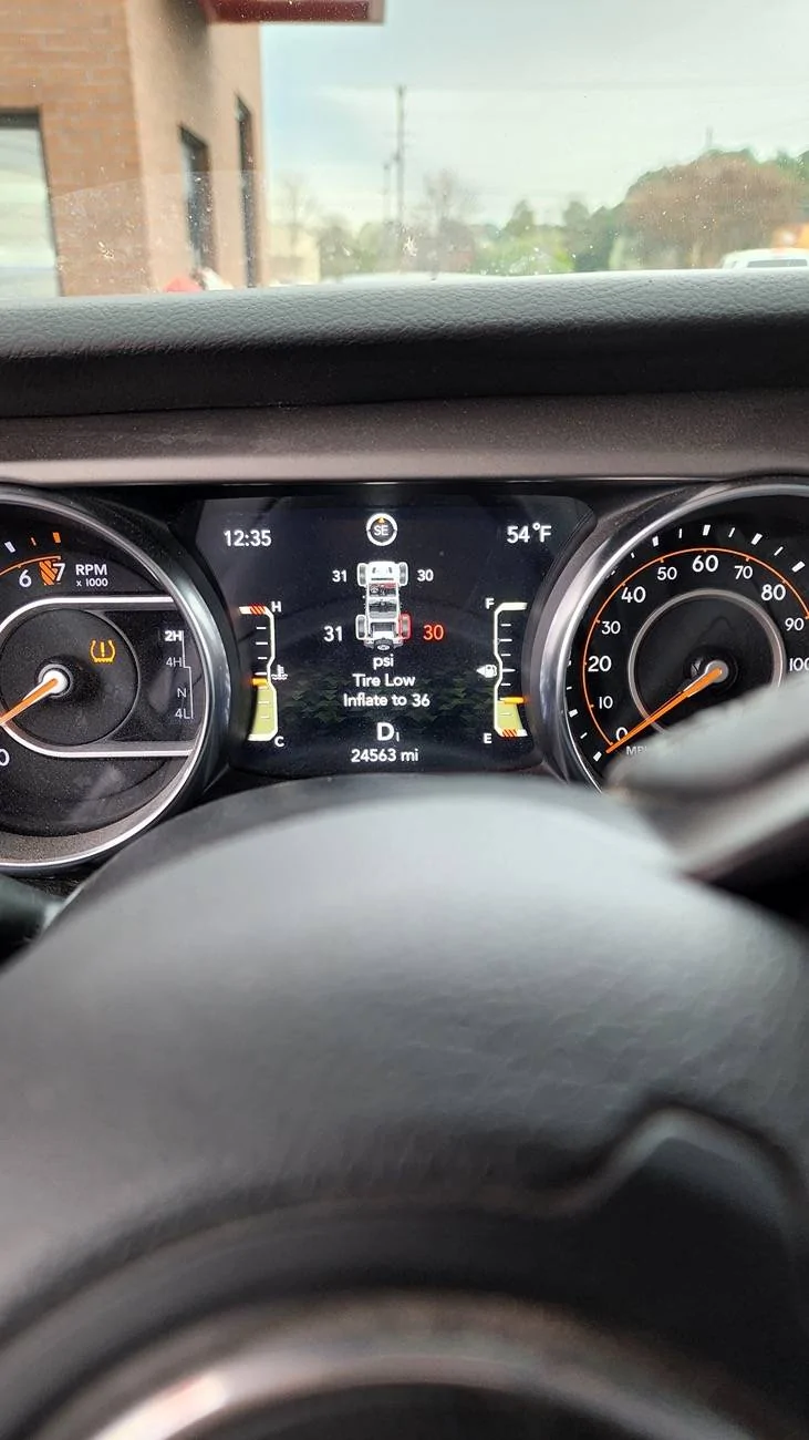 Jeep Wrangler JL Tyre Pressure warning but pressures ok 9228