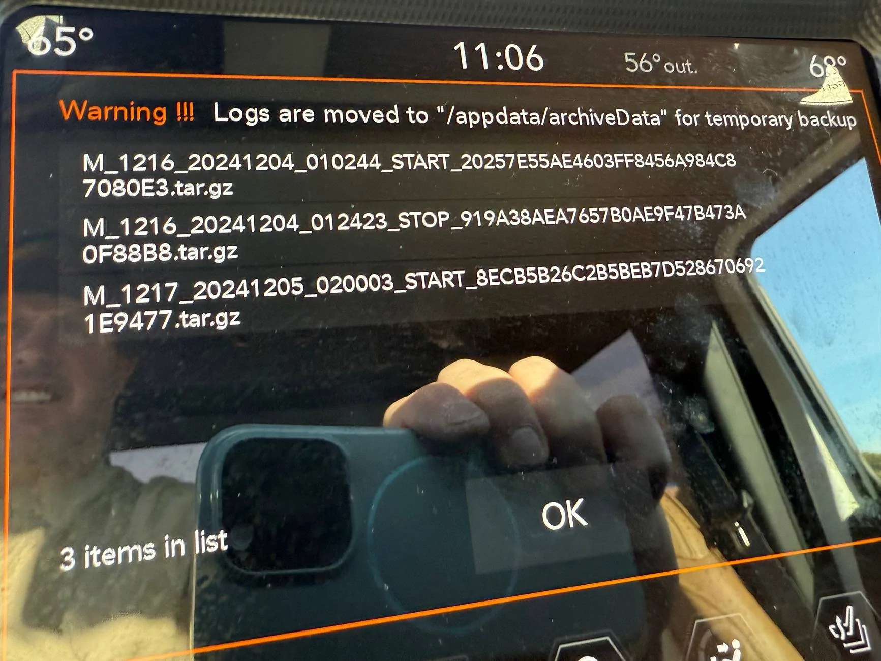 Jeep Wrangler JL Head unit error code IMG_2050