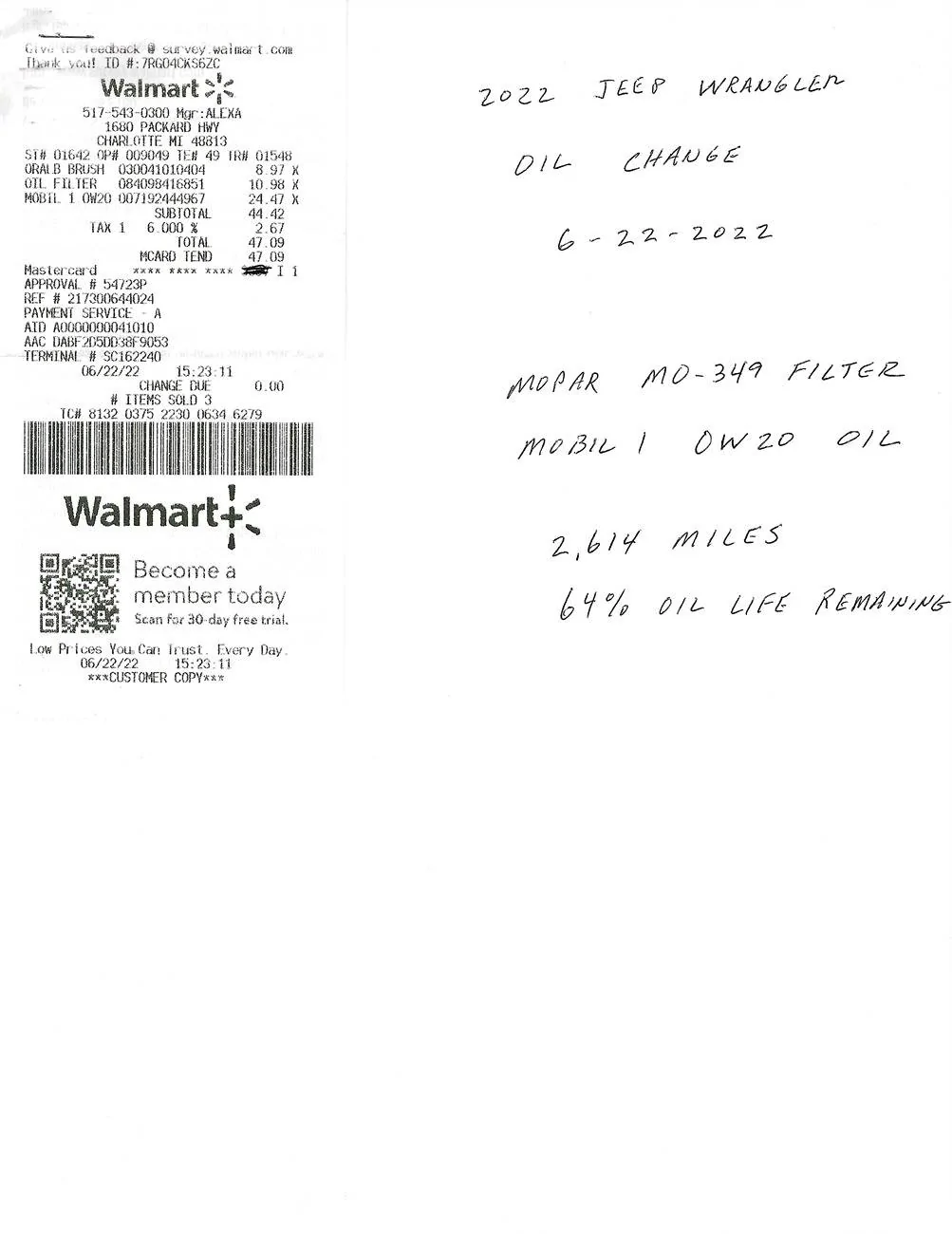 Jeep Wrangler JL Paper towel stuck around the engine rubicon oil change 2022-06-22