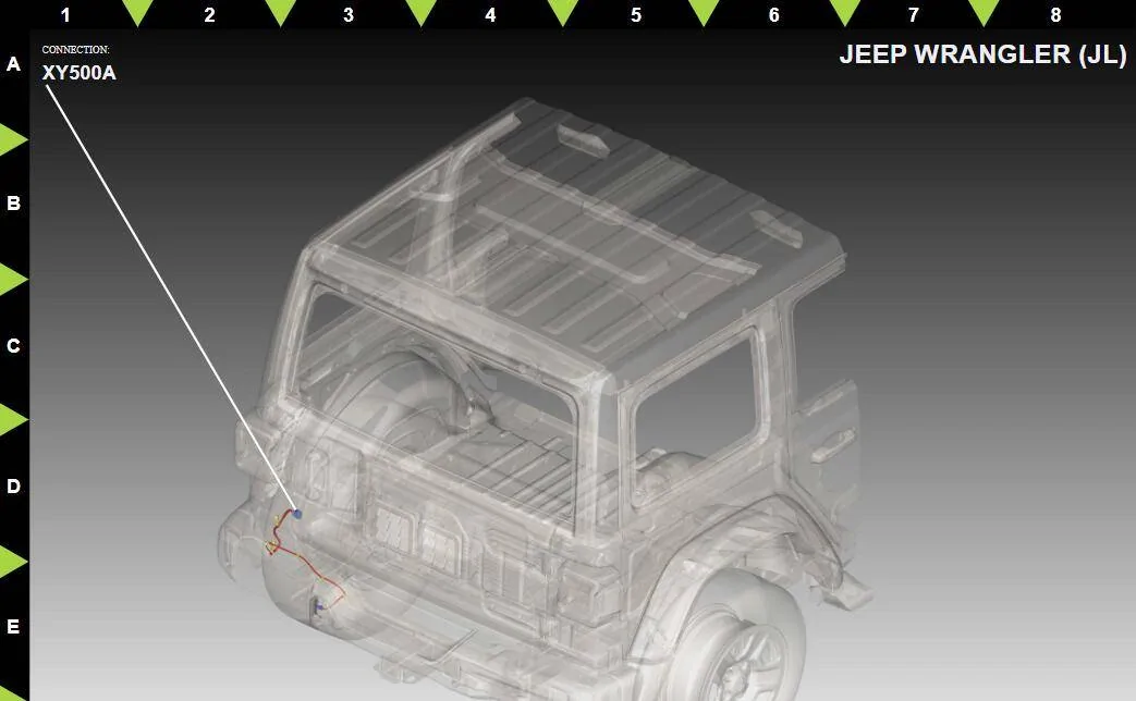 Jeep Wrangler JL Tag Light Wiring licens