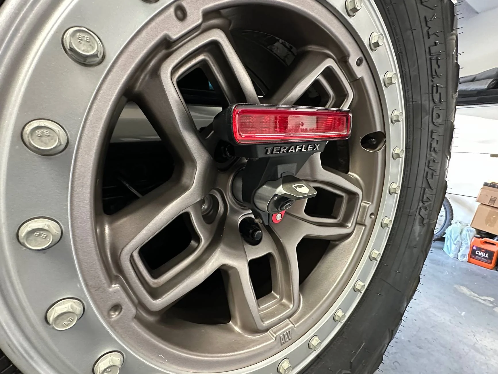 Jeep Wrangler JL Using a JK AEV Borah rim on the JL... camera issues IMG_6207