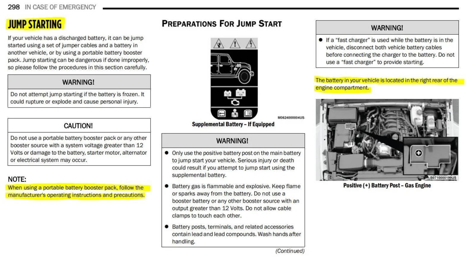 Jeep Wrangler JL Dead battery. Jump start? jump1