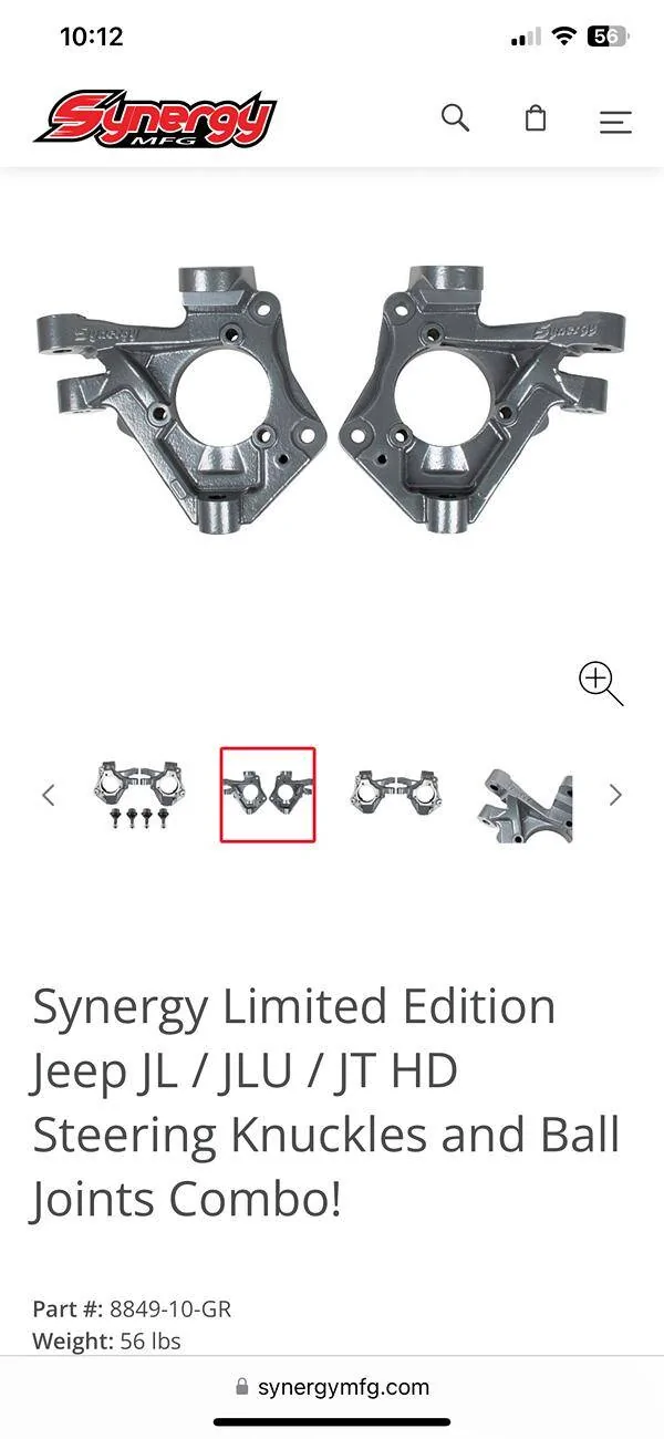Jeep Wrangler JL Synergy Steering Knuckles IMG_2483