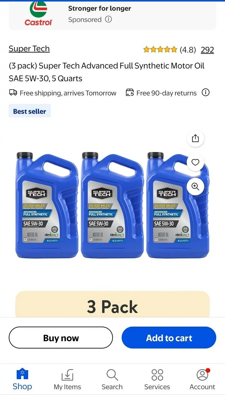Jeep Wrangler JL Changing oil but not filter Screenshot_20250130_180519_Walmart