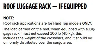 Jeep Wrangler JL Roof rack system load ratings needed 1738458665696-ei