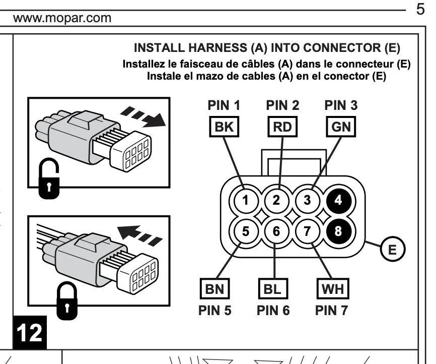 Jeep Wrangler JL Flat tow factory mopar wiring harness installation question. Screenshot 2025-02-08 at 5.41.12 PM