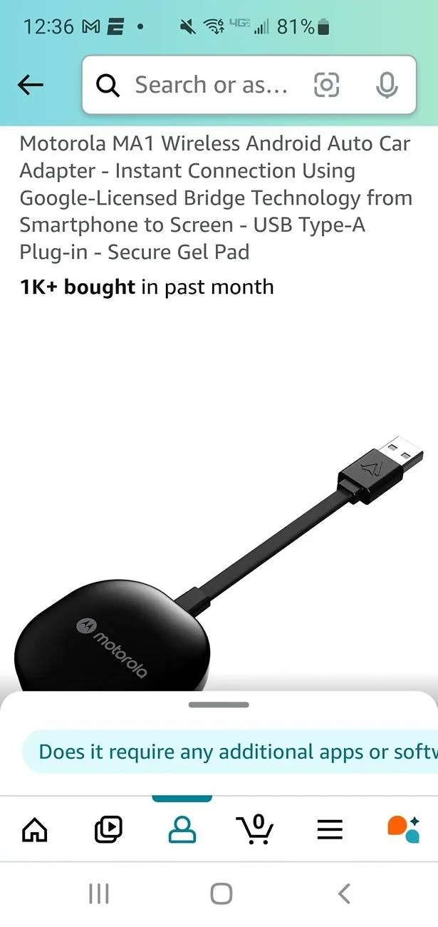 Jeep Wrangler JL UCONNECT in 2020 Rubicon added wireless Android Auto Screenshot_20250209-123647_Amazon Shopping