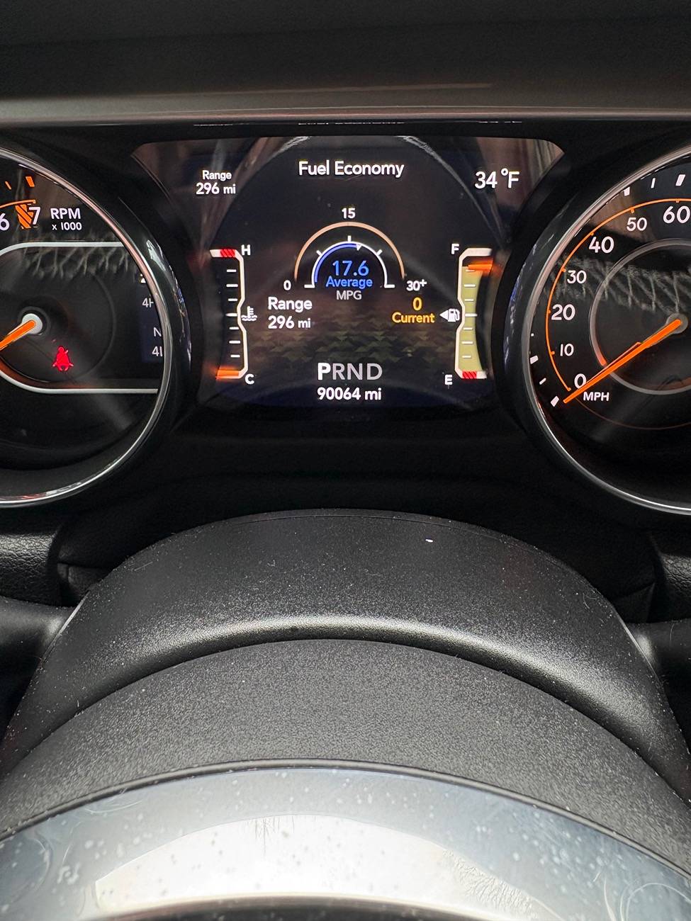 Jeep Wrangler JL Missing Odometer and clutch message IMG_7893