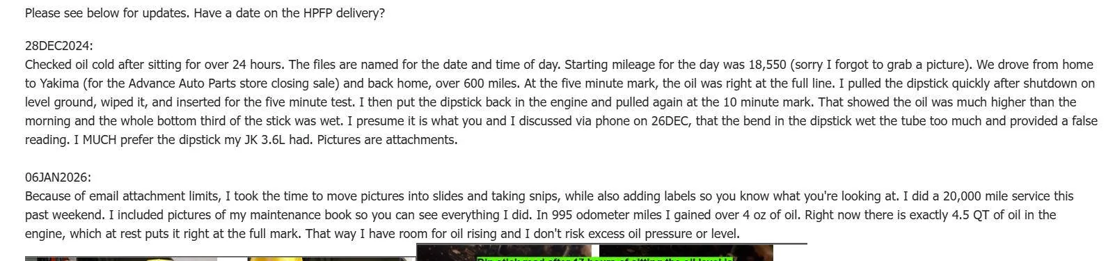 Jeep Wrangler JL Gaining Oil - Fuel Dillution - Some Thoughts ET1
