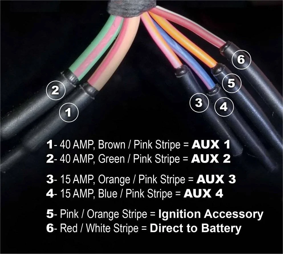 Jeep Wrangler JL Aux wire bundle - battery / ignition wires 12v source wires