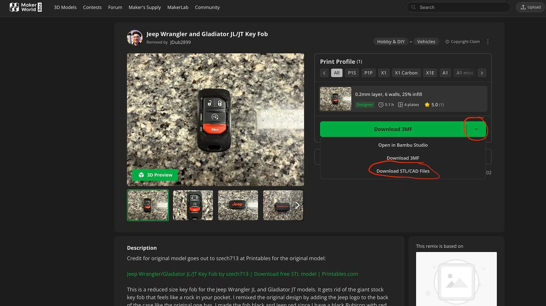 Jeep Wrangler JL 3D Printed Keyfob Screenshot 2025-03-05 at 11.57.47 AM