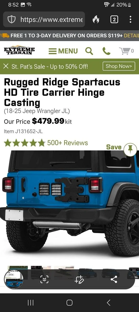 Jeep Wrangler JL $80 Amazon Tailgate Reinforcement VS. Mopar Screenshot_20250309_205233_DuckDuckGo