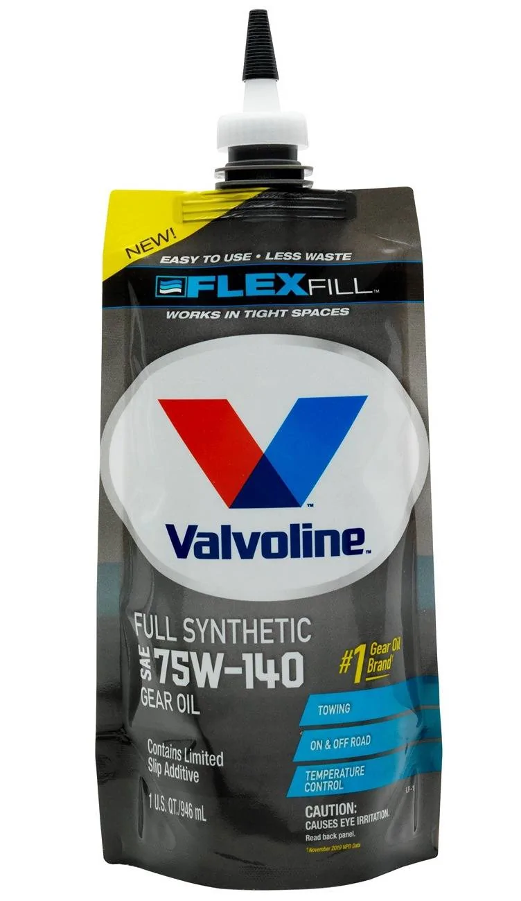 Jeep Wrangler JL Differential Oil Valvoline-Flex-Fill-SAE-75W-140-Full-Synthetic-Gear-Oil-1-QT-Squeeze-Pouch_1a324c1b-e9e8-4a4