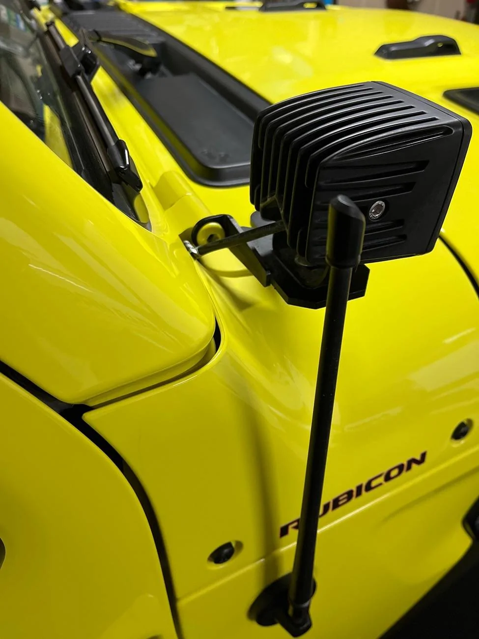 Jeep Wrangler JL Nilight cube lights install on a pillar imag