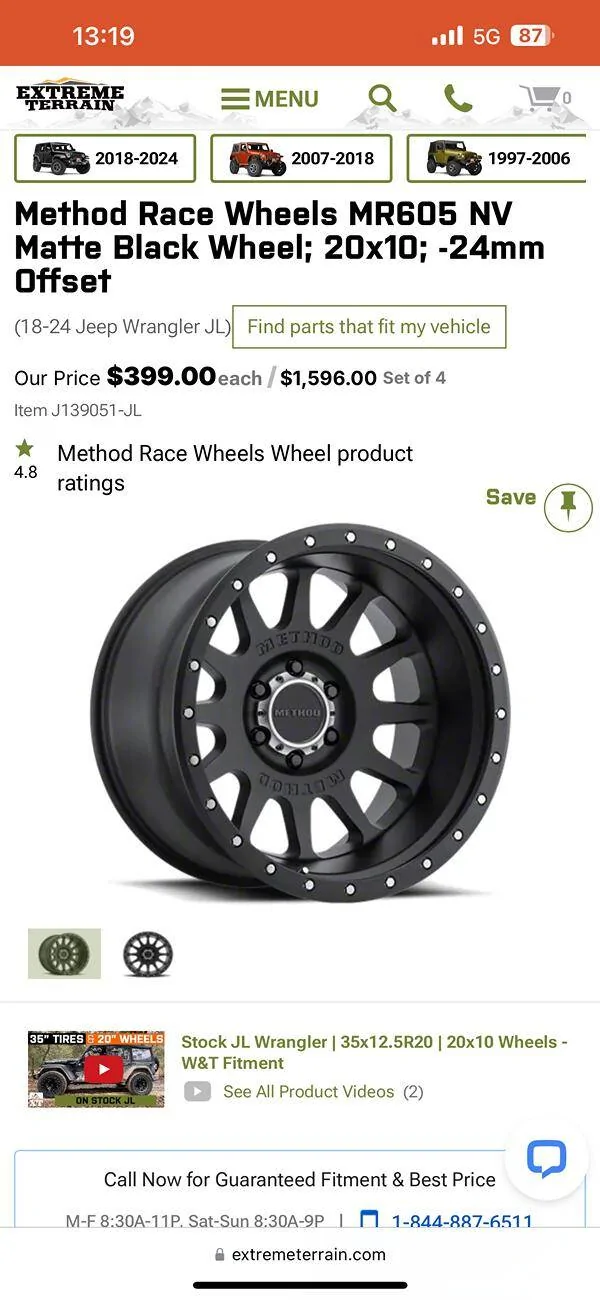 Jeep Wrangler JL Method Race Wheels 20x10 IMG_8190