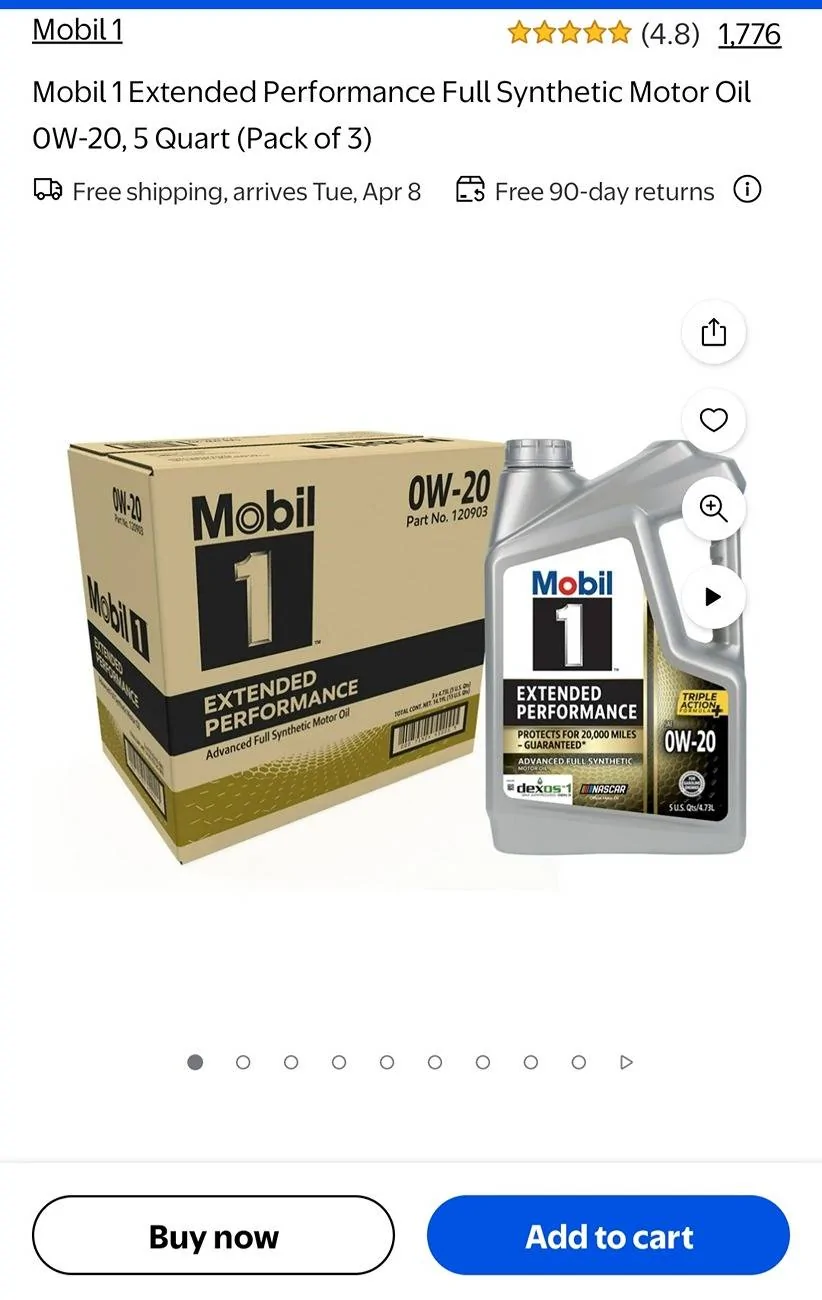 Jeep Wrangler JL 3.6 l Engine Oil Type Screenshot_20250406_074431_Walmart