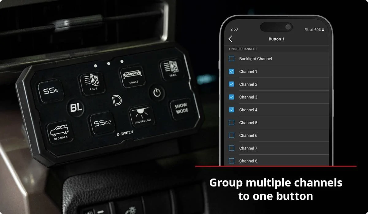 Jeep Wrangler JL D-Switch Bluetooth App—Customize, Combine, and Command Your Setup | Diode Dynamics WPQMuiu