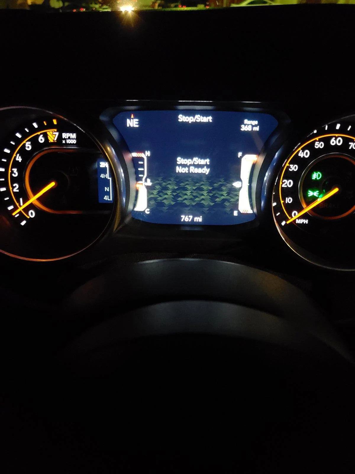 Jeep Wrangler JL Stop start in battery protection mode 20181013_203858