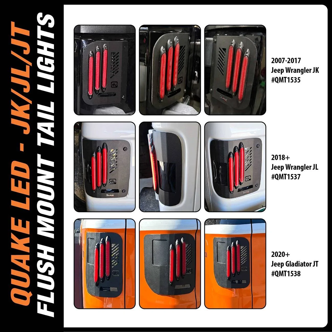 Jeep Wrangler JL !!!NEW Product!!! Quake Led FLUSH Taillights are live! Featuring B.A.S.S. Technology - QMT1537 16_Flush Ads