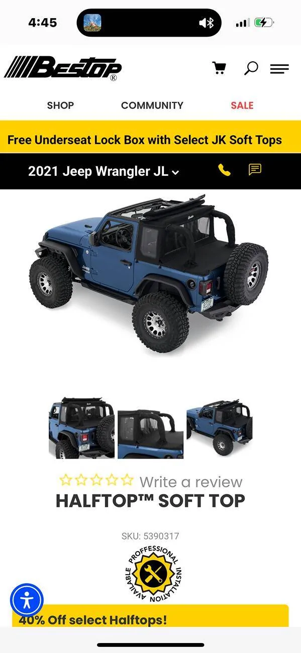 Jeep Wrangler JL Bestop Half Top IMG_8189