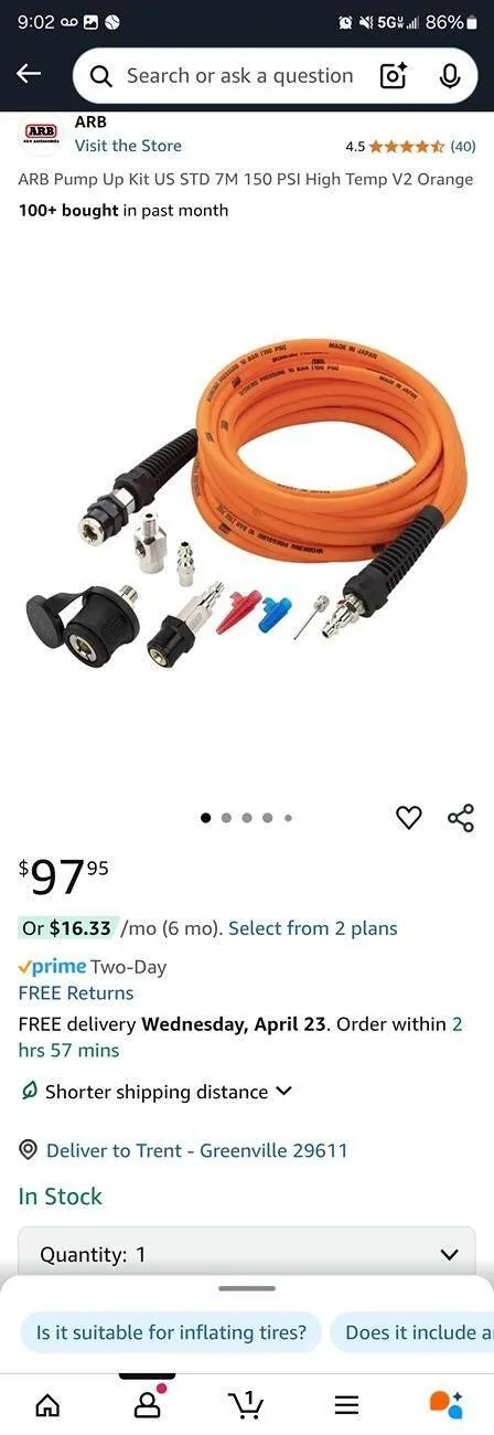 Jeep Wrangler JL ARB Pump Up Kit $80 Shipped 1745412648536-04