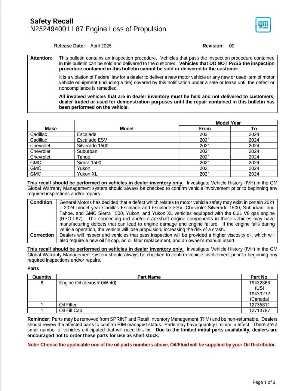 Jeep Wrangler JL 0W20 engine oil? GM 6.2L pg 1 of N252494001-Bulletin.pdf