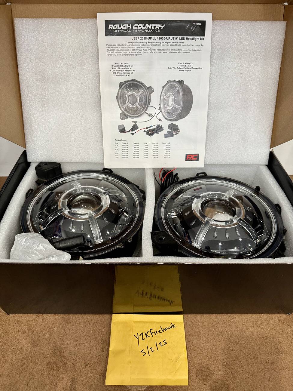 Jeep Wrangler JL Rough Country LED Headlights 9" Round - $175 IMG_6295
