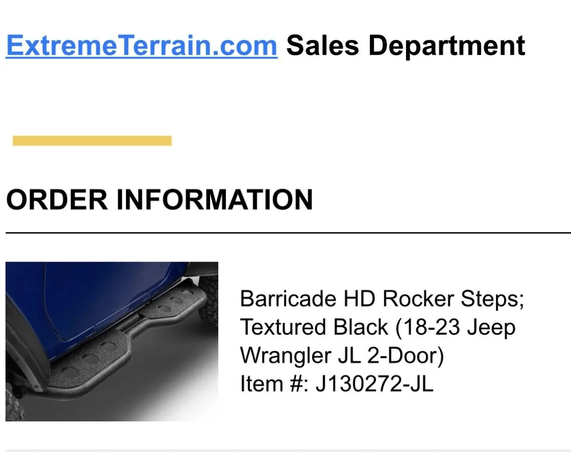 Jeep Wrangler JL Side steps for 2 Door IMG_3239
