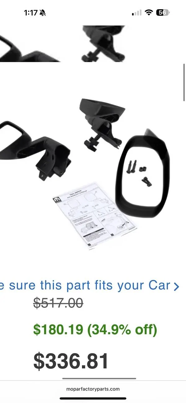 Jeep Wrangler JL Mopar Door Off Mirror Kit IMG_5367