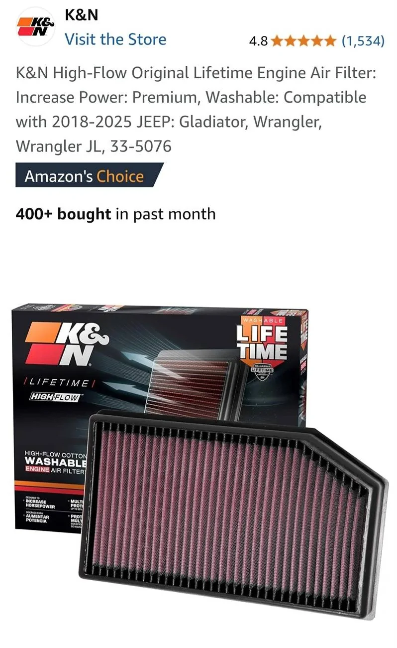 Jeep Wrangler JL Air Filters Screenshot_20250506_231043_DuckDuckGo