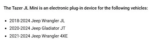 Jeep Wrangler JL Tazer Mini Compatibility with JL 2024? 1747155263750-vm