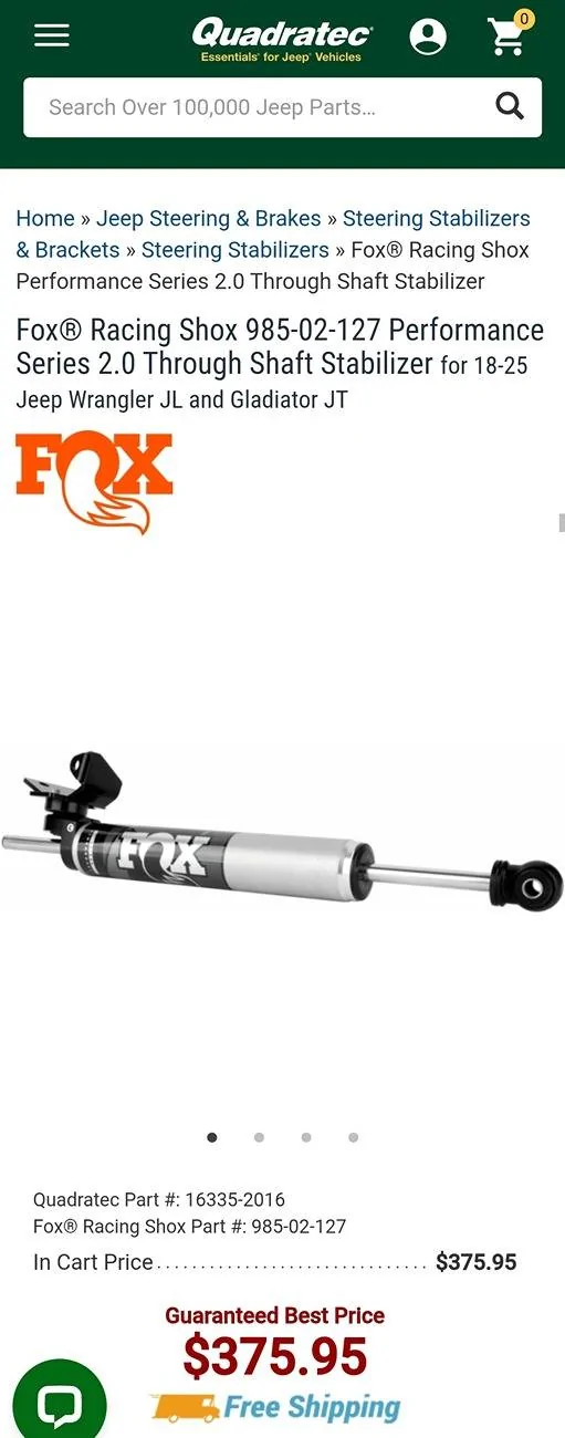 Jeep Wrangler JL Fox Performance 2.0 Through Shaft Stabilizer Screenshot_20250517_222618_Chrom