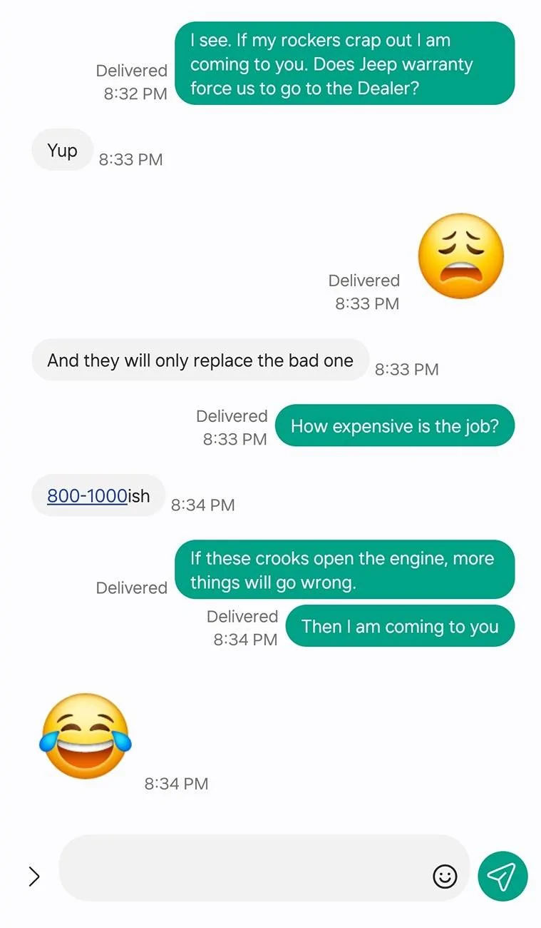Jeep Wrangler JL TrailRecon- Engine Failure Screenshot_20250528_203725_Messages