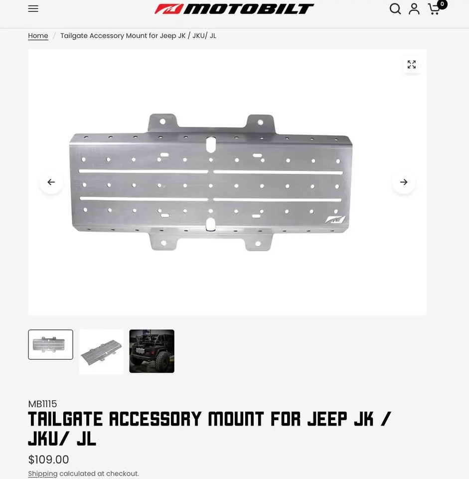 Jeep Wrangler JL Motobilt JL tailgate multi-mount w/camera 491796191_656854160438107_3526996888377389539_n