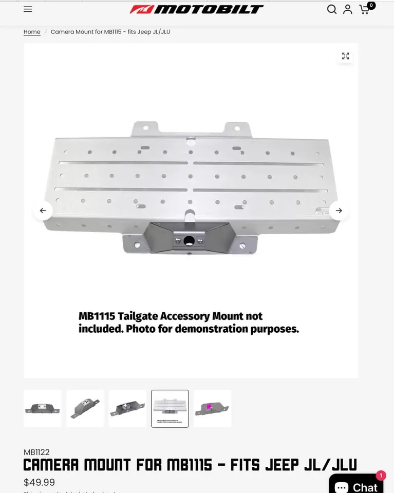 Jeep Wrangler JL Motobilt JL tailgate multi-mount w/camera 491809982_1184533469511753_7035262978094012156_n