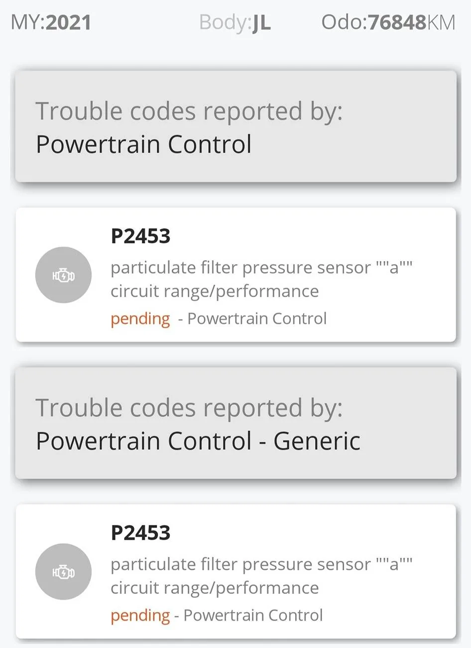 Jeep Wrangler JL Sensor, exhaust gas pressure problem Screenshot_20250605_110713