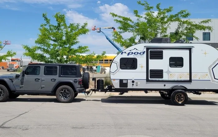 First max tow w/ Wrangler 4xe went way better than I ever could have expected (towing Forest River R-Pod 180)