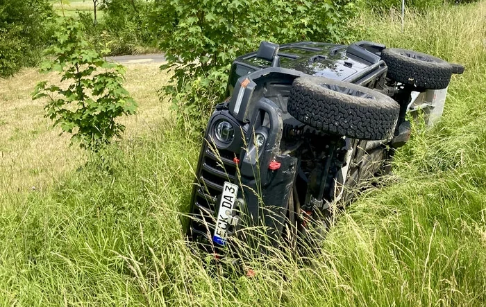 What an amazing vehicle! Not a scratch after rolling into a ditch ?