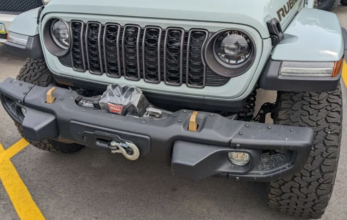 New 2024 Wrangler Winch Bumper in person -- closeup photos