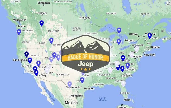 Badge of Honor Trail List in Google Maps