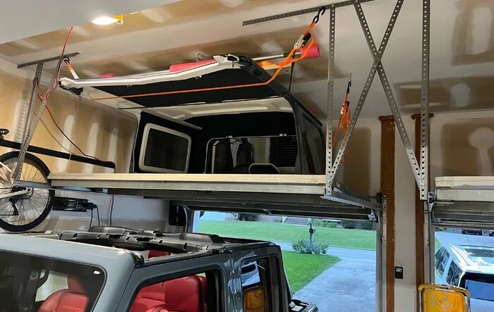 DIY Hardtop Hoist Garage Setup Complete