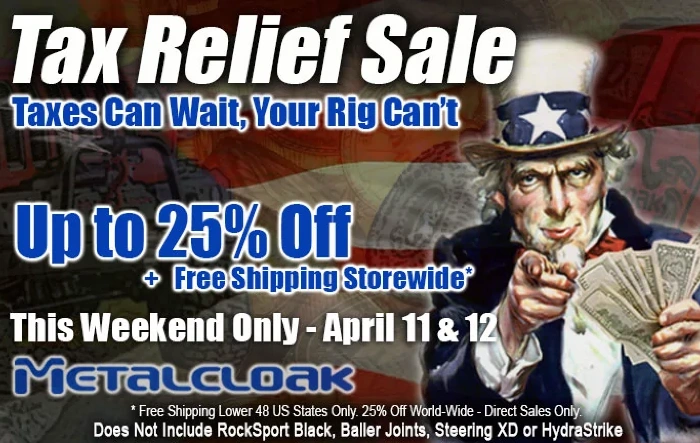 Tax Relief Sale - Up to 25% Off - On Now!
