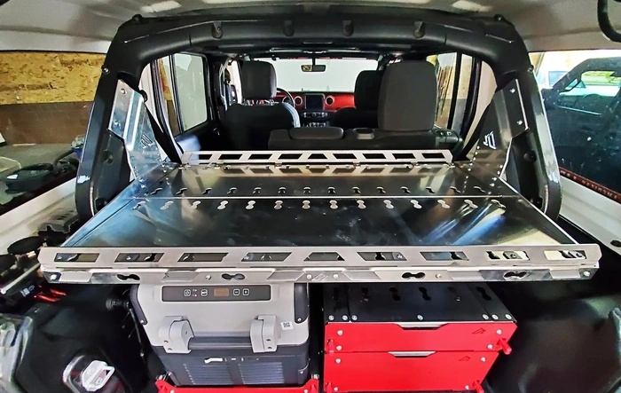 Turn Your Jeep JLU Cargo Area Into a Fully Modular Storage System | American Adventure Lab M.A.S.S. Cargo Shelf
